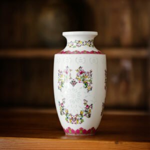 Bat and Peach Exquisite Vase