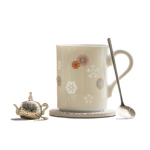 Pastel porcelain ball flower mug