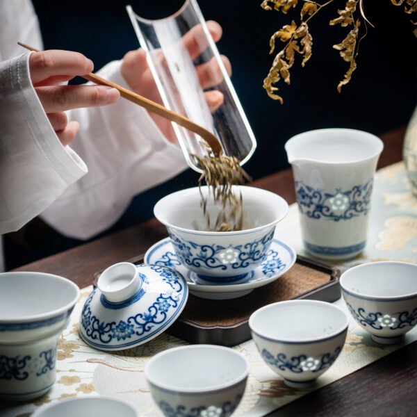 1-场景图 10-Piece Hand-Painted Treasure Lotus Tea Set