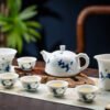 10-Piece Hand-Painted Shandan Flower Tea Set