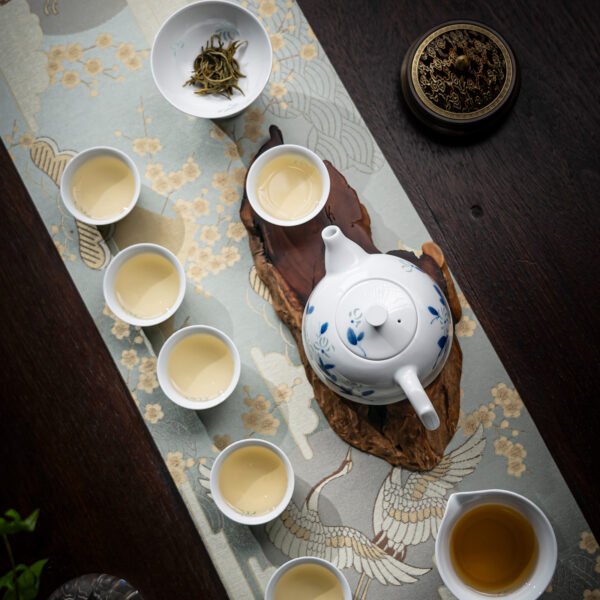 10-Piece Hand-Painted Shandan Flower Tea Set