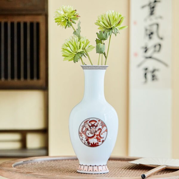 主图1 Iron Red Double Dragon Vase