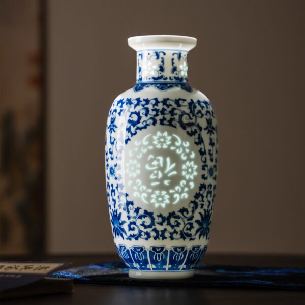 Hand-Painted 'Fu' Character Vase