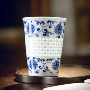 Blue and White Delicate Cola Cup