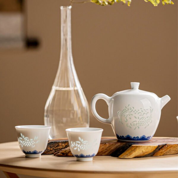 Lotus and Fish 5-Head Tea Set
